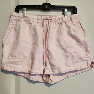 Cynthia Rowley Pale Pink Drawstring Athletic Shorts